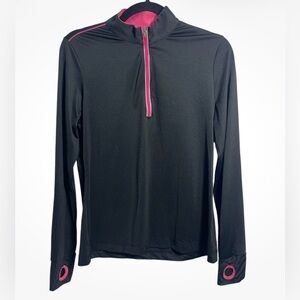Greg Norman women’s quarter zip Black and Pink long sleeves perfect for golf XL
